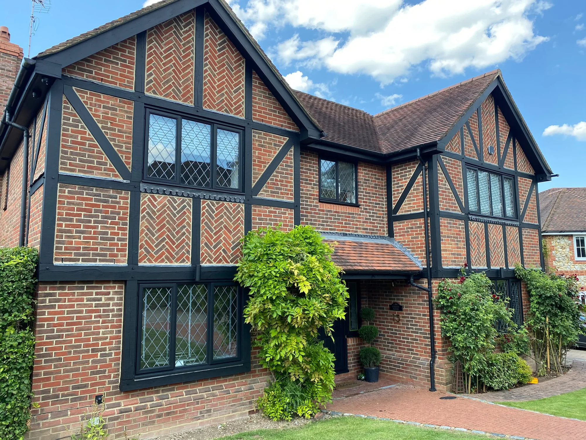 Angled view of previous exterior property work